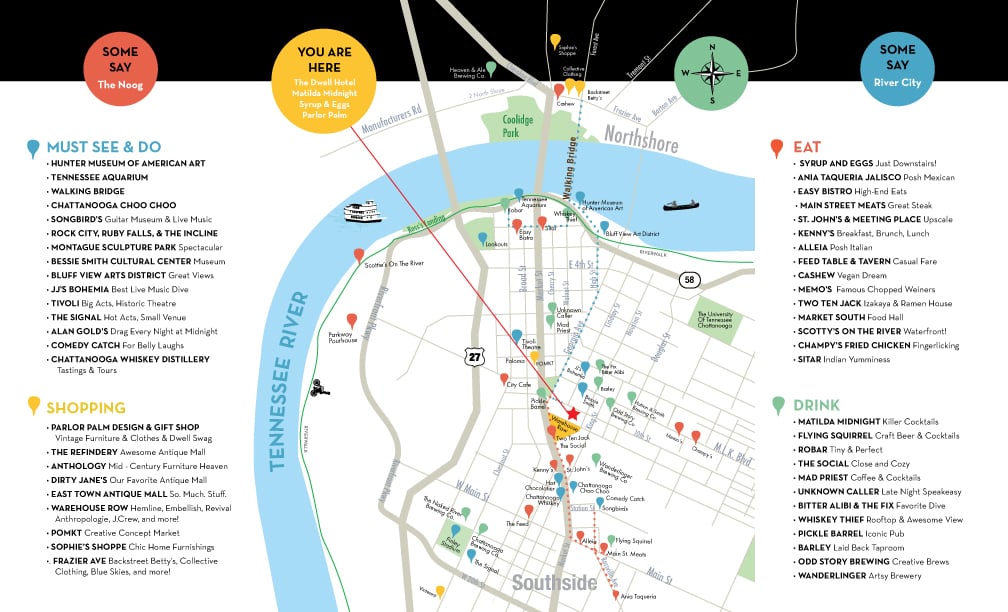 Chattanooga City Guide - Welcome Map back
