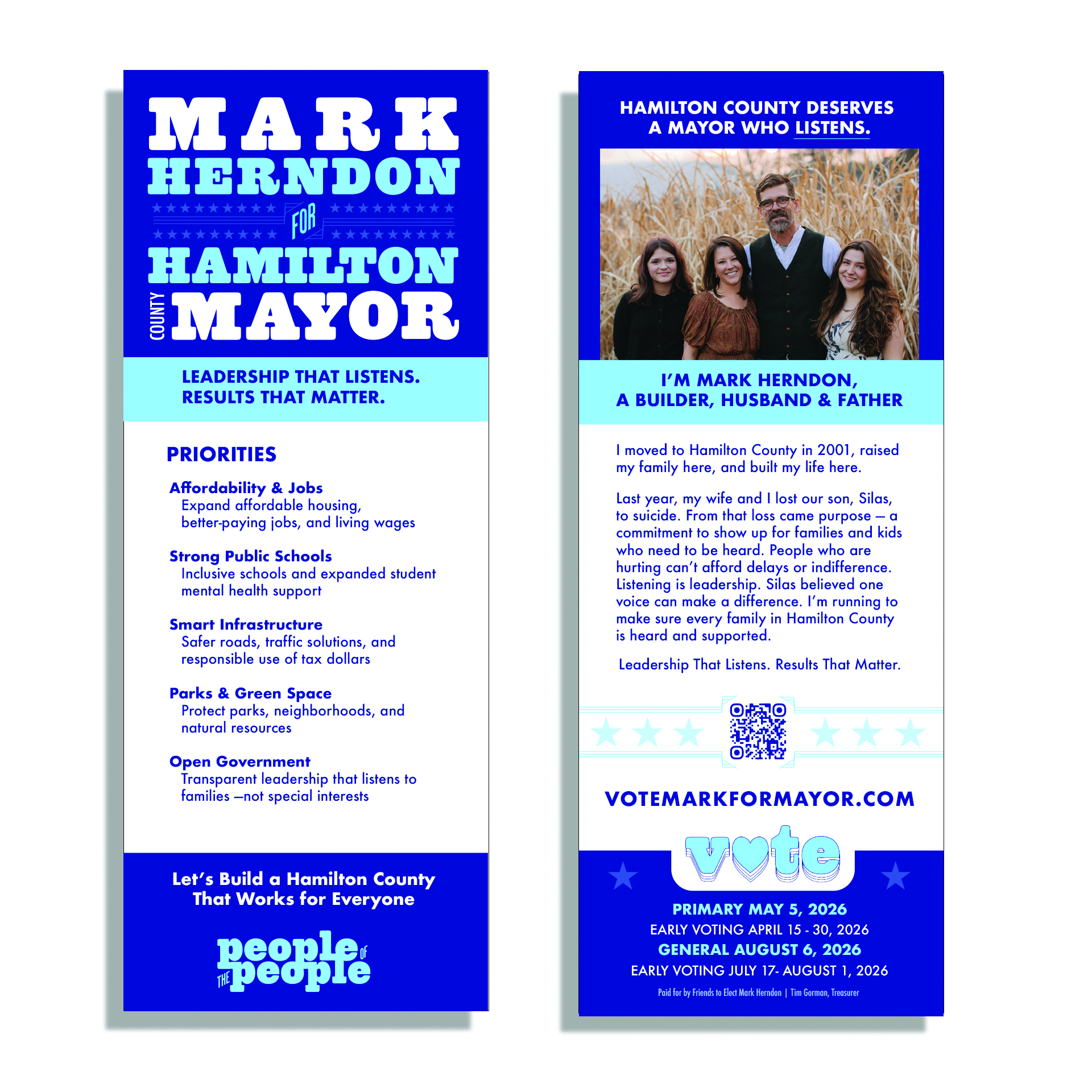 Mark Herndon for Mayor Rack Card